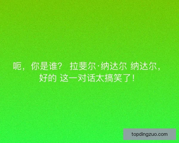 呃，你是谁？ 拉斐尔·纳达尔 纳达尔，好的 这一对话太搞笑了！